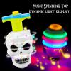 DERAYEE Halloween Basket Stuffers for Kids, 3PCS LED Pumpkin Skull Light Up Spinning Tops Halloween Spinning Toys Gifts for Halloween Party Favors Goodie Bag Fillers Classroom Rewards view 2