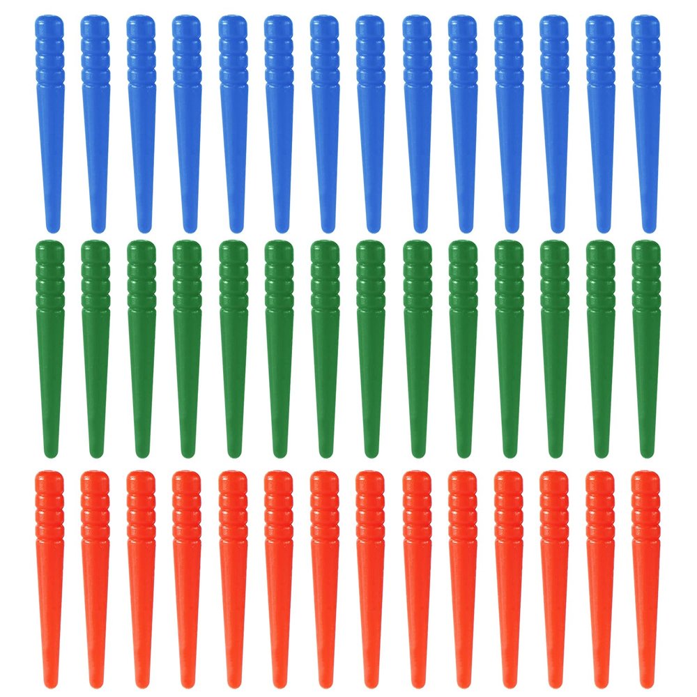 105pcs Cribbage Board Pegs, Tapered Design Cribbage Pegs Fit 1/8 Inch Hole Cribbage Pins Board Game Accessories (3 Colors)