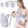 4-in-1 Baby Carrier Newborn to Toddler, Soft Baby Wrap Carrier for Newborn,Shoulder Strap Grid Breathable Infant Sling,Carrier Toddler Carrier Baby Wraps Carrier forGirl and Boy 8-45 lbsGrey view 1