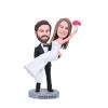 Custom Bobblehead Anniversary Gifts for Couples, Personalized Handmade Clay Figurine Crafted by Photo, 2 Person Fully Customizable Clay Figurine for Wedding Cake Topper Engagement Gift C view 1