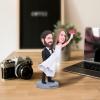 Custom Bobblehead Anniversary Gifts for Couples, Personalized Handmade Clay Figurine Crafted by Photo, 2 Person Fully Customizable Clay Figurine for Wedding Cake Topper Engagement Gift C view 2