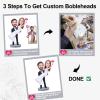 Custom Bobblehead Anniversary Gifts for Couples, Personalized Handmade Clay Figurine Crafted by Photo, 2 Person Fully Customizable Clay Figurine for Wedding Cake Topper Engagement Gift C view 4