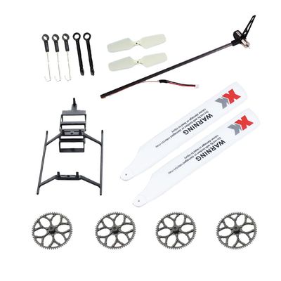 KingVal Replacement Landing Gear Propeller Main Gear Pull Rod Tail Assembly RC Parts Combo Compatible with WLtoys XK K110 K110S RC Helicopter