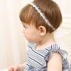 Baby Girl Super Elastic Headband - 1Pcs White Cotton Lace Toddler Hair Band Christening Headband Toddler Elastic Lace Headband Infant Soft Turban Baby Hair Accessories for Newborn Kids Girls Gifts view 3