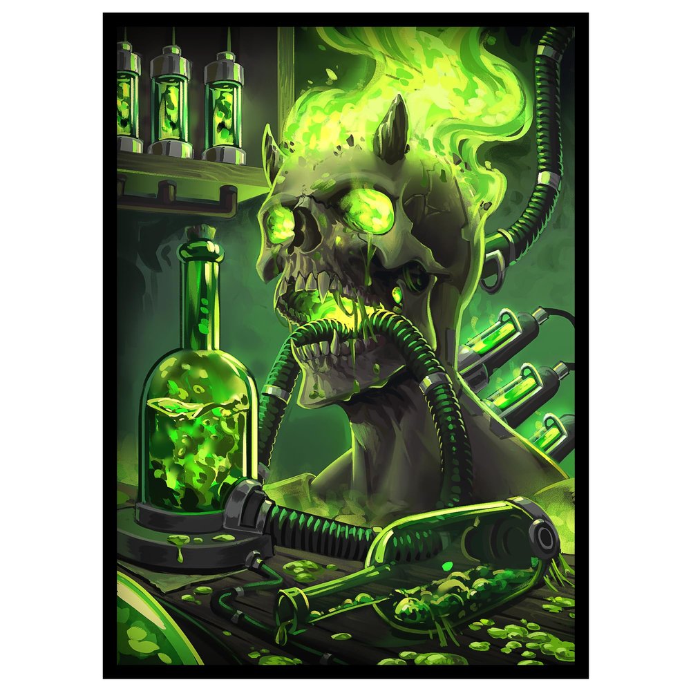 Realm Guard 100ct Textured TCG/MTG Card Art Sleeves (Green Toxic Poison)