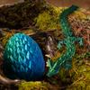 3D Printed Dragon Egg,Fidget Toy for Birthday, Executive Desk Toys for Adults and Kids(Blue Green) view 3