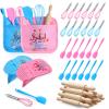 RoundFunny 48 Pcs Kids Mini Baking Supplies with Kitchen Utensil, Pot Holders, Spatula, Rolling Pin, Whisk for Kids Classroom School Exchange Party Favors (Medium) view 1