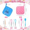 RoundFunny 48 Pcs Kids Mini Baking Supplies with Kitchen Utensil, Pot Holders, Spatula, Rolling Pin, Whisk for Kids Classroom School Exchange Party Favors (Medium) view 2