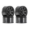 WONFAST 4PCS 1.55 inch Metal Beadlock Wheels Hub RC Aluminum Alloy Wheel Rim Replacement for Axial D90 TF2 Tamiya CC01 LC70 LC80 JIMNY 1/10 RC Crawler Car Upgrade Parts (Black) view 1