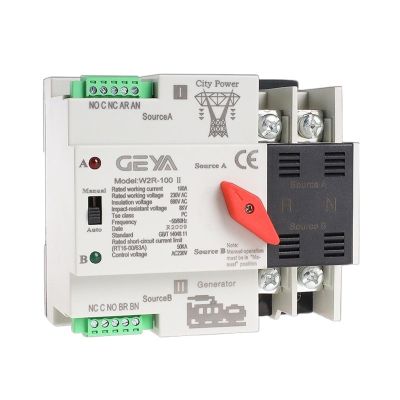 PGMTDEFXJO Mini ATS 2P Automatic Transfer Switch Electrical Selector Switches Dual Power Switch ATS 16A 20A 25A 32A 40A 50A 63A 100A(Color:25A,Size:2P-220V)