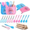 RoundFunny Valentines Day Gifts for Kids Valentines Day Baking Supplies with Kitchen Utensil, Pot Holders, Spatula, Rolling Pin, Whisk for Kids Classroom School Exchange Party Favor view 1
