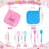 RoundFunny Valentines Day Gifts for Kids Valentines Day Baking Supplies with Kitchen Utensil, Pot Holders, Spatula, Rolling Pin, Whisk for Kids Classroom School Exchange Party Favor view 2