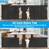 Reinforced 42" Extra Tall Retractable Dog Gate, 200" Extra Wide Baby Gate with Support Rods-Prevent Crawling Through, Outdoor/Indoor Baby Fence/Barrier/Blocker for Home, 16ft Retractable Garage Gate view 4