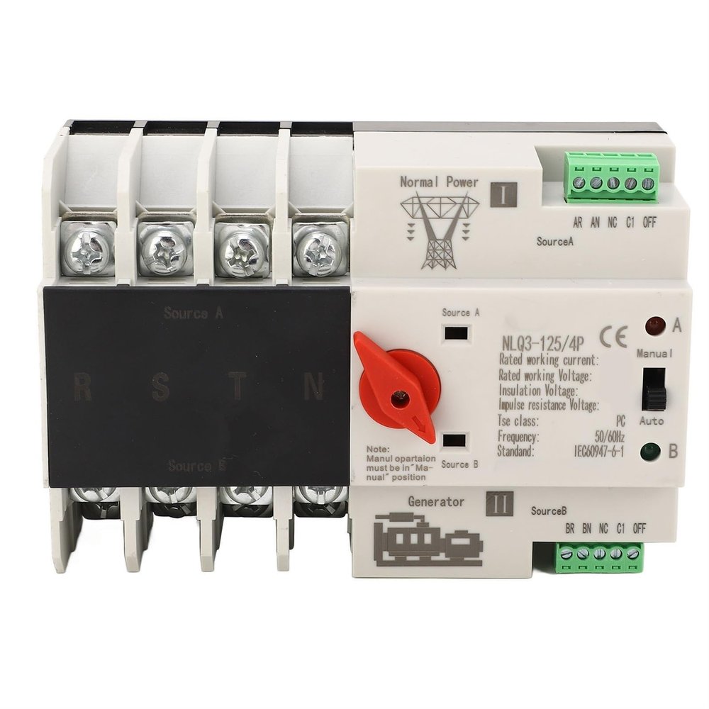 PGMTDEFXJO Electrical Selector Switch Easy Installation AC 110V 80A Fast Switching 4P Dual Power Automatic Transfer Switch PC for
