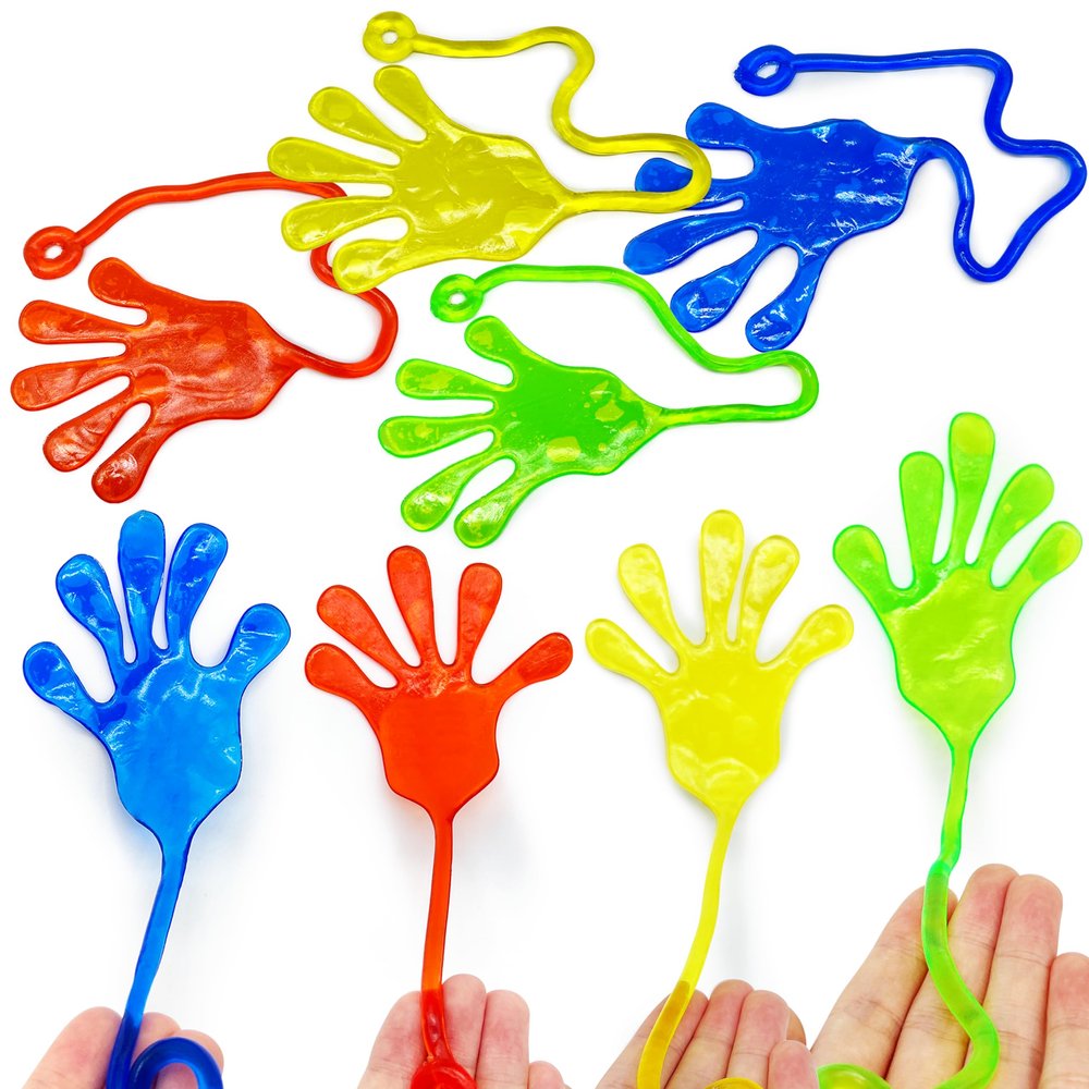 10 Pcs Large Sticky Hands Bulk Party Favors for Kids, Jumbo Stretchy Sticky Hand Toys for Classroom Prizes, Students Favors, Giant Sticky Sensory Toys for Easter Egg Fillers, Goodie Bag Stuffers