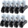 VUBBJCRS Relay 10set 12V 24VDC 110V 220V 380V AC Coil Power Relay LY2NJ DPDT 8 Pin HH62P JQX-13F with Socket Base(Size:AC 12V) view 1