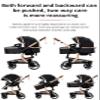 PU Leather 2 in 1 Baby Stroller, Convertible Pram, Reversible Standard Stroller, Portable Buggy, Infant Carriage, Foldable High Landscape Pushchair Toddler Newborn (2US518-Khaki) view 4