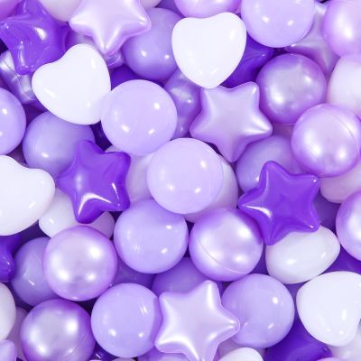 Heopeis Ball Pit Balls Pack of 200 Crush Proof Plastic - Purple Colors in Reusable Play Toys for Kids Ball Pit, Playpen, Party with Storage Bag Indoor Outdoor, 200pcs