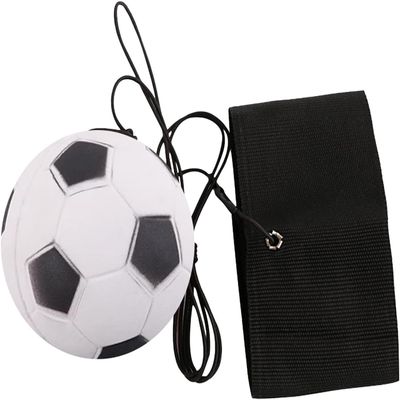 YuanHolumid White Soccer Wrist Ball Wristband Sports Balls on a String Includes Basketball, Baseball and Football Return Rubber Rebound Ball for Party Favor, Exercise or Play Sports (1.9 inches)