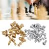 PCS Chess Pieces, 1.93in King Figures Replacement Chess Pieces Portable Gold and Silver Chess Pieces for Chess Game Board view 4