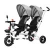 JIYIAN Baby Twin Kids Tricycle,360Swivel Seat,Adjustable Carport and Seat Backrest,Can Be Turned to Push The Guardrail Parasol Convertible Stroller,Gray view 1
