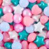 Heopeis Ball Pit Balls100 200 Plastic Star Heart Balls for Ball Pit, Party Banner, Friednship Bracelet, Cake Topper Baby Girl Banner Baby Shower Wall Hangings Decorative for Bedroom view 1