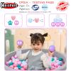 Heopeis Ball Pit Balls100 200 Plastic Star Heart Balls for Ball Pit, Party Banner, Friednship Bracelet, Cake Topper Baby Girl Banner Baby Shower Wall Hangings Decorative for Bedroom view 4