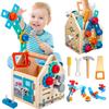 Montessori Toddler Tool Set - 33 PCS Wooden Kids Tools with Box / Bench, Montessori Educational Pretend Play Preschool Toys Gifts for 2 3 4 5 Year Old Boy Girl Kids, STEM Fine Motor Skills Tool Set view 1