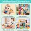 Montessori Toddler Tool Set - 33 PCS Wooden Kids Tools with Box / Bench, Montessori Educational Pretend Play Preschool Toys Gifts for 2 3 4 5 Year Old Boy Girl Kids, STEM Fine Motor Skills Tool Set view 3