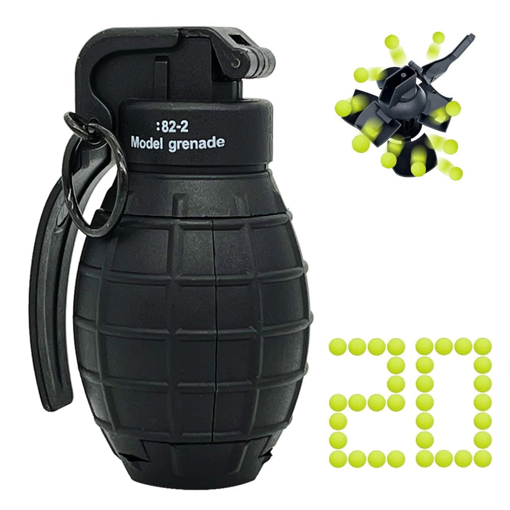 Toy-Hand Grenade for CS Battle Game, with 20 Foam Ammo Tactical CS-Grenade Toy for Age 14 Years Old and up