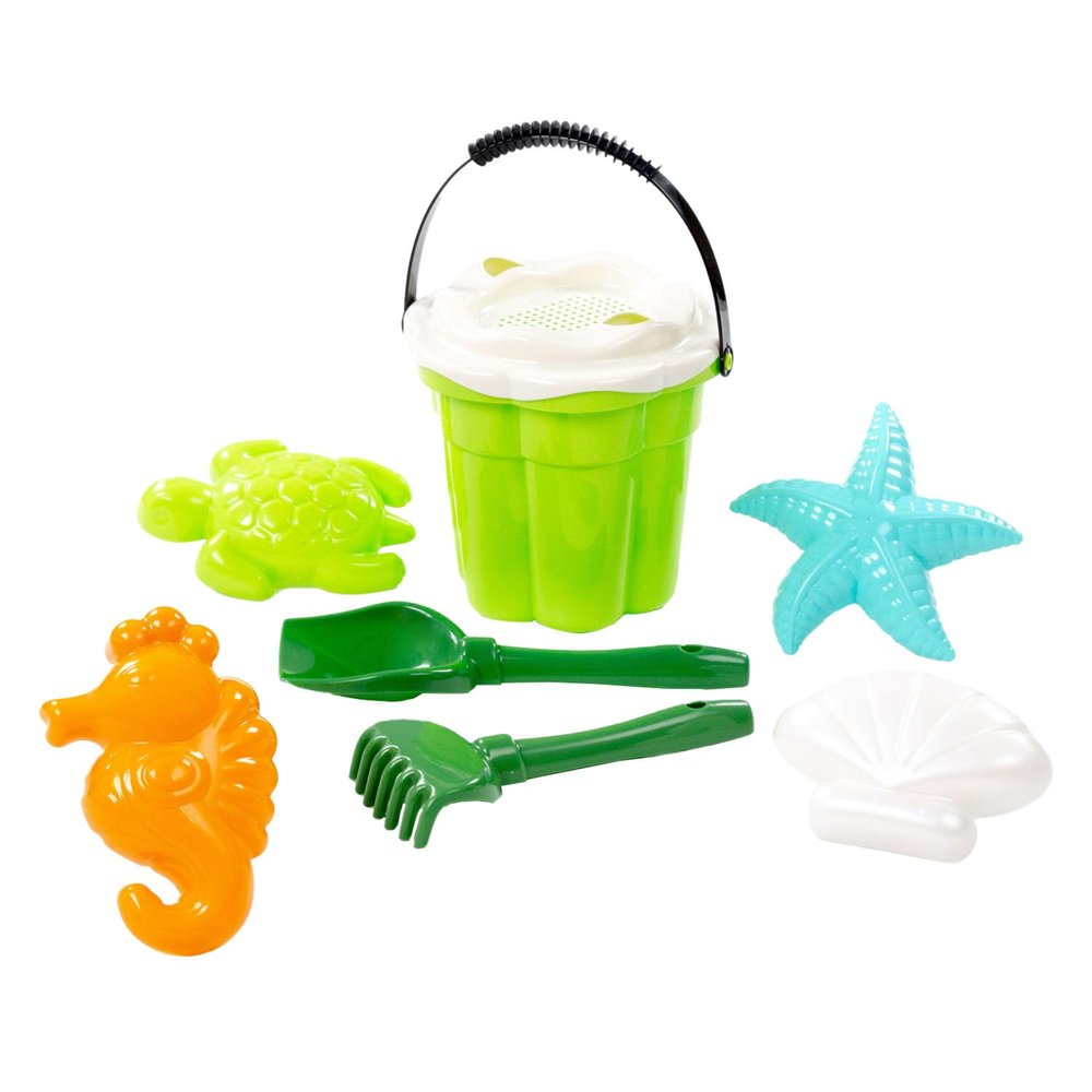 Cavallino Toys Cavallino Classic Bucket with Green Sand Shapes, 9dlg.