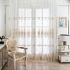 HooHero Brown 50 Wide Beautiful Kids Nursery Sheer Curtains Bedroom Home Decoration European Style Velvet Embroidery Curtians Voile Panel view 1