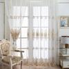 HooHero Brown 50 Wide Beautiful Kids Nursery Sheer Curtains Bedroom Home Decoration European Style Velvet Embroidery Curtians Voile Panel view 2