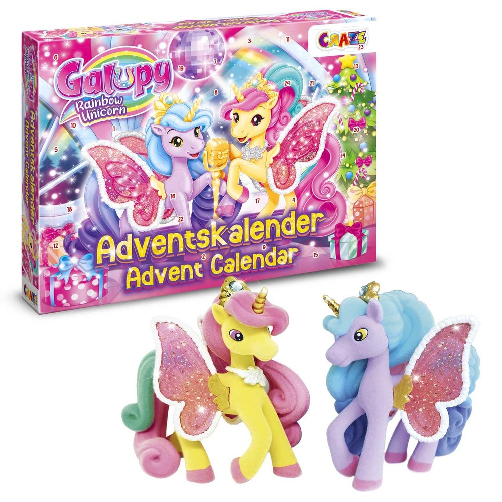 GALUPY Rainbow Unicorn Advent Calendar Toy Unicorn - Children's Advent Calendar with Exclusive Unicorn Figures and Complete Play Set
