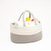 Oliver & Emilia Diaper Caddy - Portable Woven Baby Organizer Basket w/Handle, Nursery Changing Caddies & Dividers, Dresser Organizer, Cotton Rope Stuff Holder, Wipes Storage, Must Haves Newborn, Gift view 1