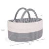 Oliver & Emilia Diaper Caddy - Portable Woven Baby Organizer Basket w/Handle, Nursery Changing Caddies & Dividers, Dresser Organizer, Cotton Rope Stuff Holder, Wipes Storage, Must Haves Newborn, Gift view 2