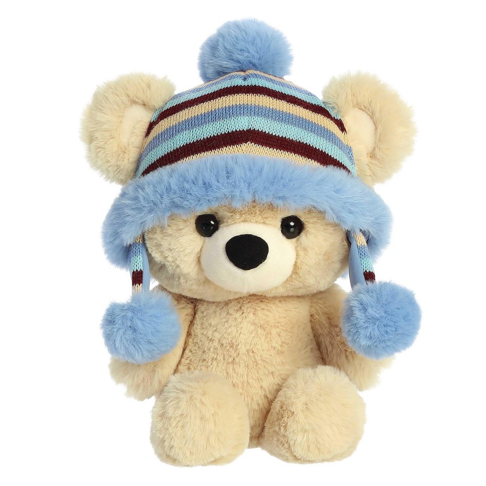 Aurora Festive Holiday Baby Bear Bonnie Stuffed Animal - Seasonal Cheer - Heartwarming Gifts - Brown 13 Inches