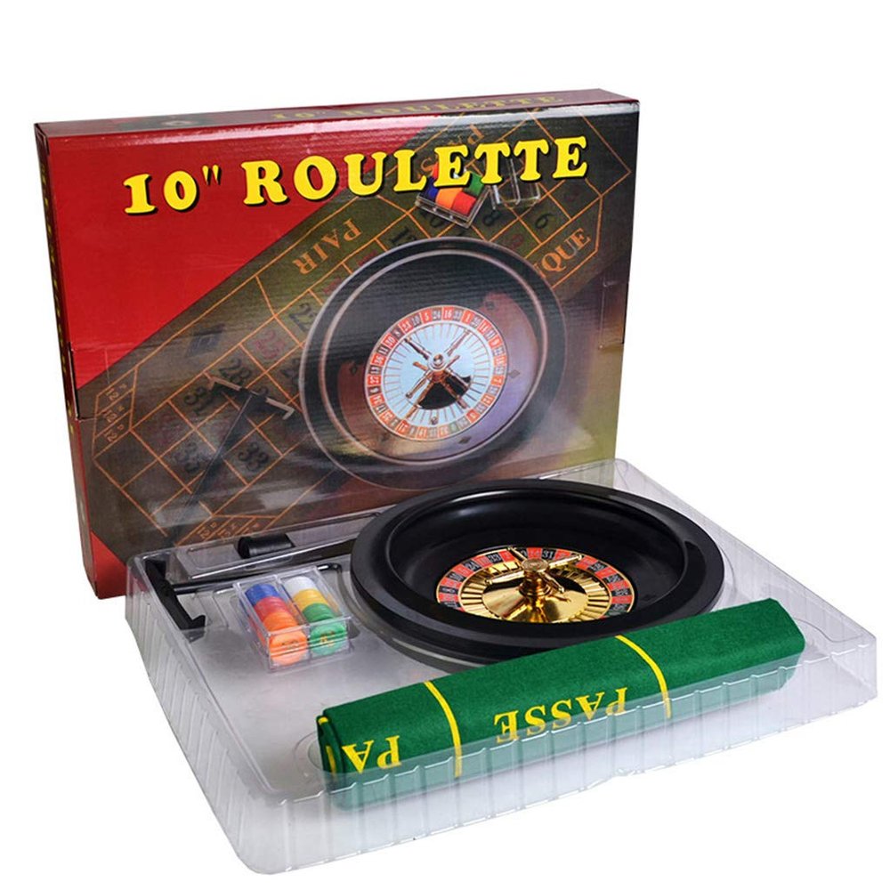 NIHUIFA Casino Roulette 10 Inch Roulette Game Set with Tablecloth Chips for Party Funny Tools Entertainment Board Game Casino Roulette Game