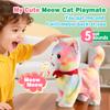 Colorful Leash Walking Cat for Girls Set Toy Interactive Talking Singing Cat Kids Remote Control Walking Kitten Dancing Kitten Mimicking Robotic Kitty That Meow and Purrs Robot for Toddlers Baby view 3