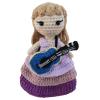 Stitch-Witch Artisanal Handmade Crochet Finished Plush Doll, Doll in Purple Ball Gown Ballgown view 1