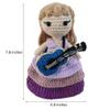 Stitch-Witch Artisanal Handmade Crochet Finished Plush Doll, Doll in Purple Ball Gown Ballgown view 3
