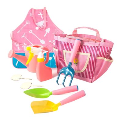 ToysCentral Basics Kids Gardening Tool Set,Garden Beach Sand Tools,Rake Gifts Pointed Spade Plant Tools Set,for Outdoor Children Kids Boys, 10 Pieces in 1 Set