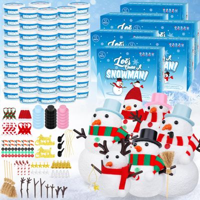 EOBOH 72 Pack Christmas Snowman Craft Kit, DIY Snowman Crafts Build a Snowman Kit Indoor Decor, Christmas Creative Air Dry Modeling Clay, Xmas Making Kit Toys for Family School Party Supplies