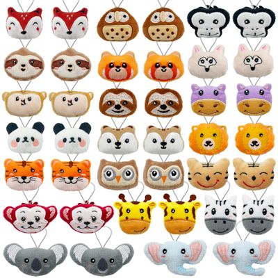 40 PCS Mini Jungle Animal Plush Toys Set Cute Small Animal Stuffed Keychain for Party Favors Keychain Ornament for Goody Bag Easter Egg Stuffers Carnival Birthday Party Classroom Prizes 20 Styles