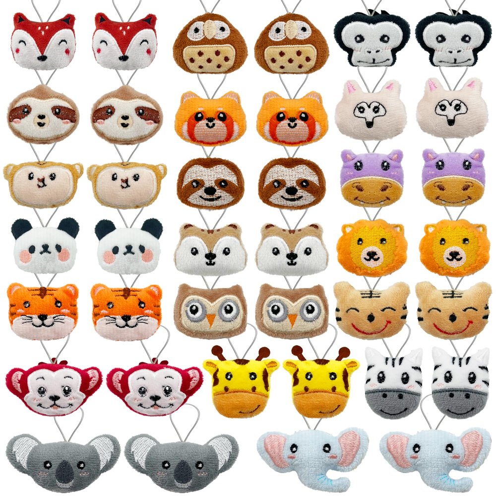 40 PCS Mini Jungle Animal Plush Toys Set Cute Small Animal Stuffed Keychain for Party Favors Keychain Ornament for Goody Bag Easter Egg Stuffers Carnival Birthday Party Classroom Prizes 20 Styles