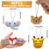 40 PCS Mini Jungle Animal Plush Toys Set Cute Small Animal Stuffed Keychain for Party Favors Keychain Ornament for Goody Bag Easter Egg Stuffers Carnival Birthday Party Classroom Prizes 20 Styles view 2