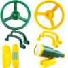 8 Pcs Kids Playground Accessories Plastic Steering Wheel Playhouse Safety Handle Swingset Telephone Telescope Swingset Equipment for Outdoor Backyard Treehouse (Color Set 1) view 1