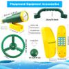 8 Pcs Kids Playground Accessories Plastic Steering Wheel Playhouse Safety Handle Swingset Telephone Telescope Swingset Equipment for Outdoor Backyard Treehouse (Color Set 1) view 2