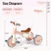 Bautia Kids Tricycle for Toddlers 1-3 with Push Handle, 5 in 1 Baby Balance Bike Toy for 1-4 Years Old Boys Girls Gift with Removable Pedals (No Parent Steering Version) view 2