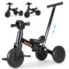 Bautia Tricycle for Toddlers 1-3 with Push Handle, 5 in 1 Baby Balance Bike for 1-4 Years Old Kids Toy, Boys Girls Bicycle Gift with Removable Pedals, Black (No Parent Steering Version) view 1